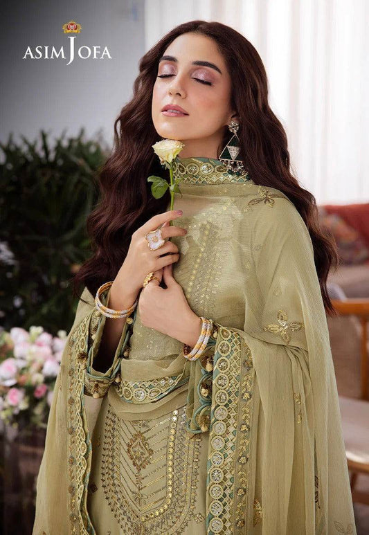 Asim Jofa Uraan Embroidered Unstitched 3pcs - Jotey
