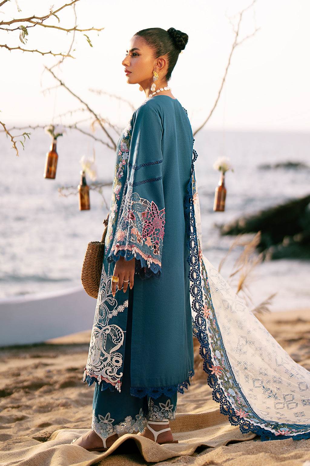 AJR Dastan Embroidered Luxury Lawn Unstitched 3pcs - Jotey