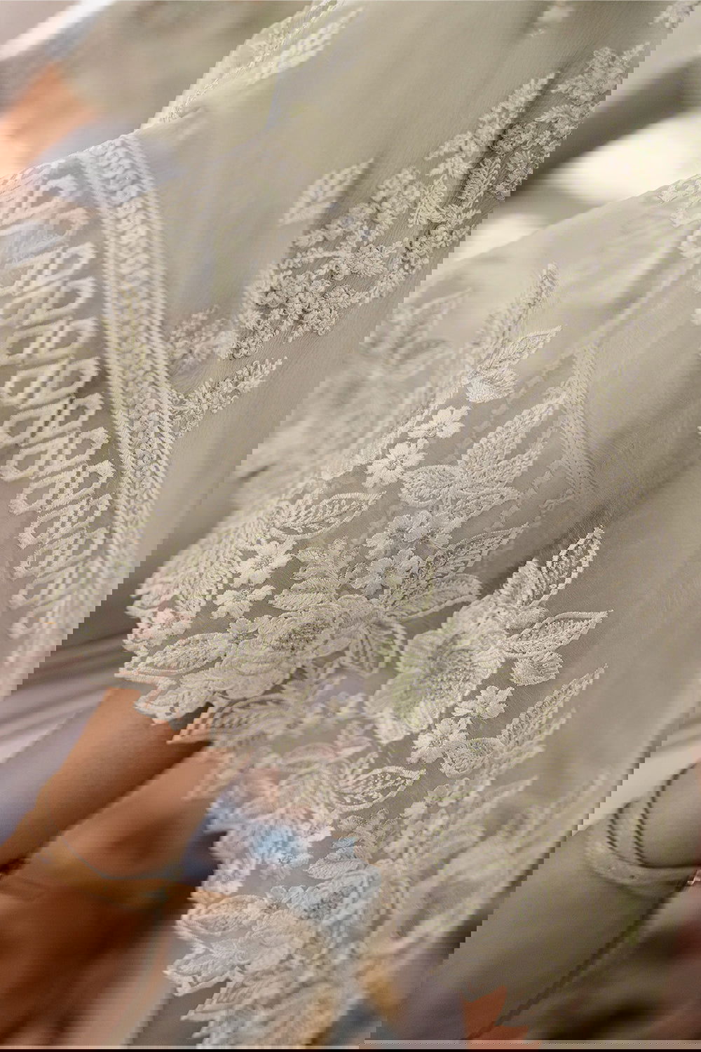 Azure Eid Drop 1 Ensembles Chiffon Unstitched 3Pcs - Jotey