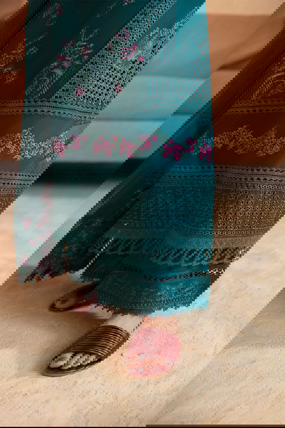 Azure Luxe Premium Cambric Cotton EMB. Unstitched 3pcs - Jotey