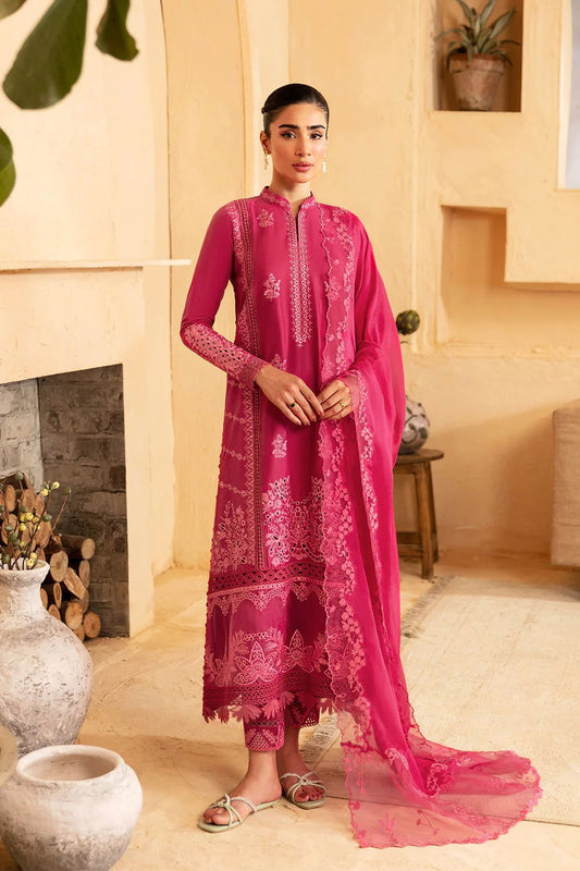 Azure Luxe Premium Cambric Cotton EMB. Unstitched 3pcs - Jotey