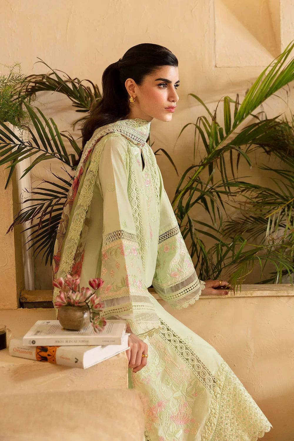Azure Luxe Premium Cambric Cotton EMB. Unstitched 3pcs - Jotey