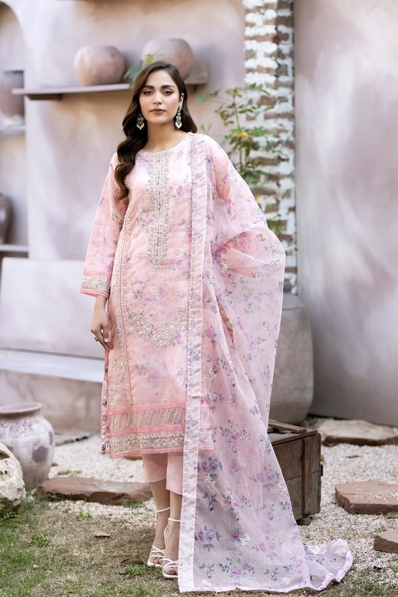 Mahiye By Noors Organza Semi Stitched 3pcs