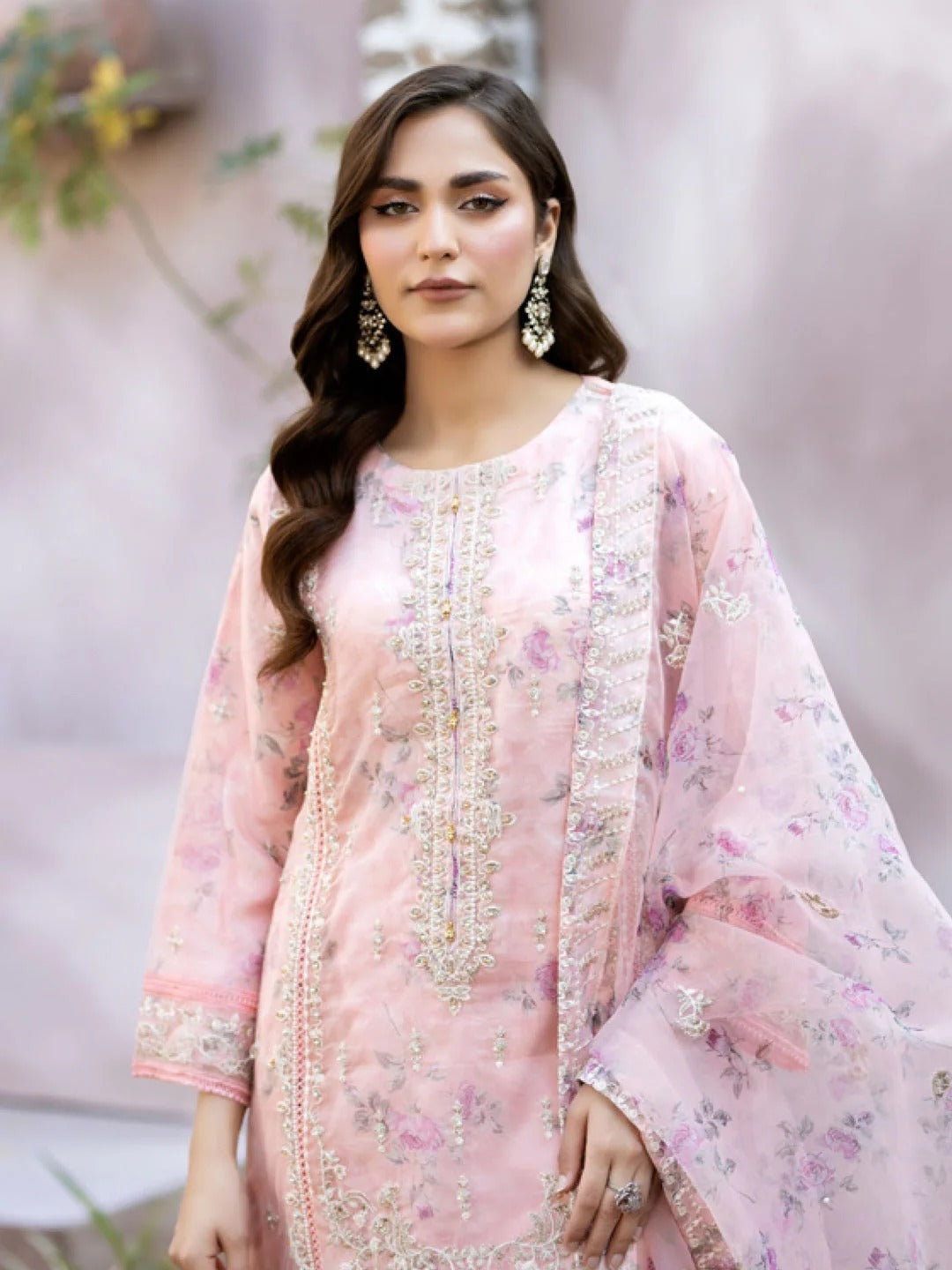 Mahiye By Noors Organza Semi Stitched 3pcs