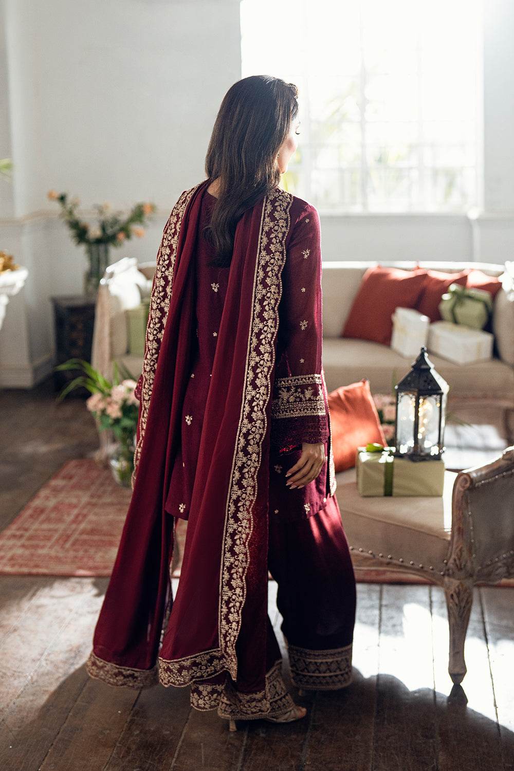 Azure Luxe'25 Embroidered Chiffon Unstitched 3pcs - Jotey