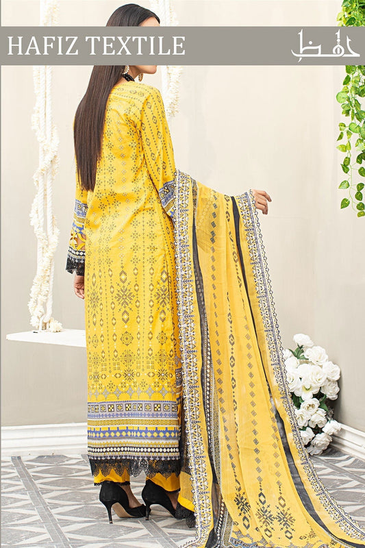Bin Ubaid Embroidered Lawn 3pcs - Jotey