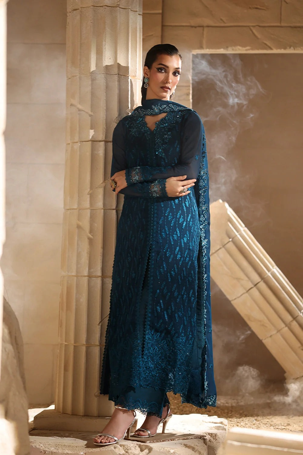 Azure Luxe 2025 Embroidered Chiffon Unstitched 3 Piece