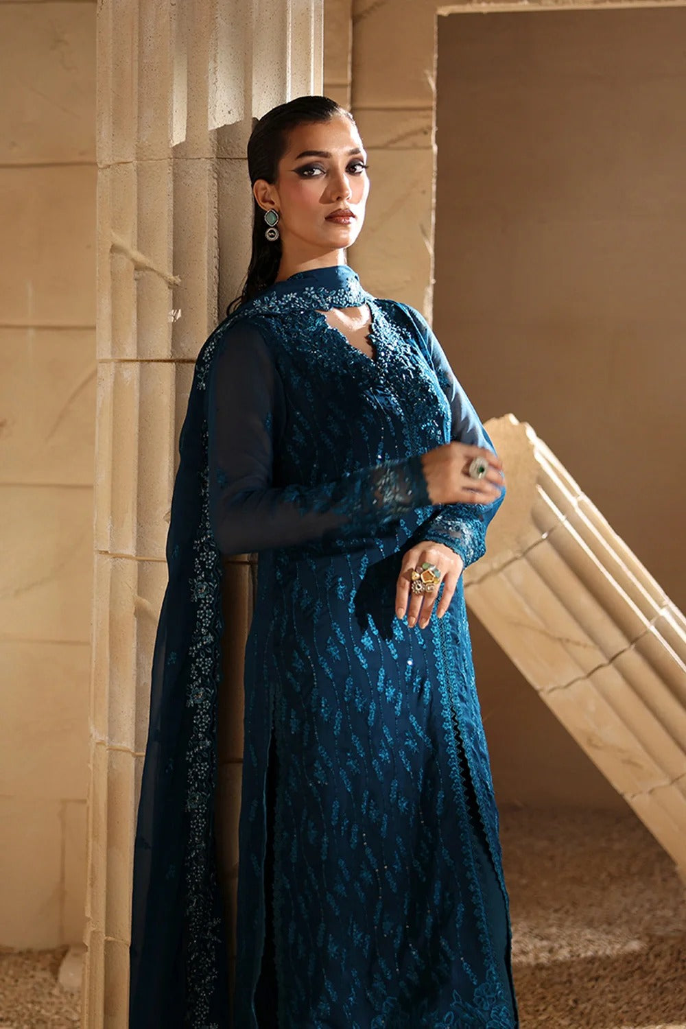 Azure Luxe 2025 Embroidered Chiffon Unstitched 3 Piece