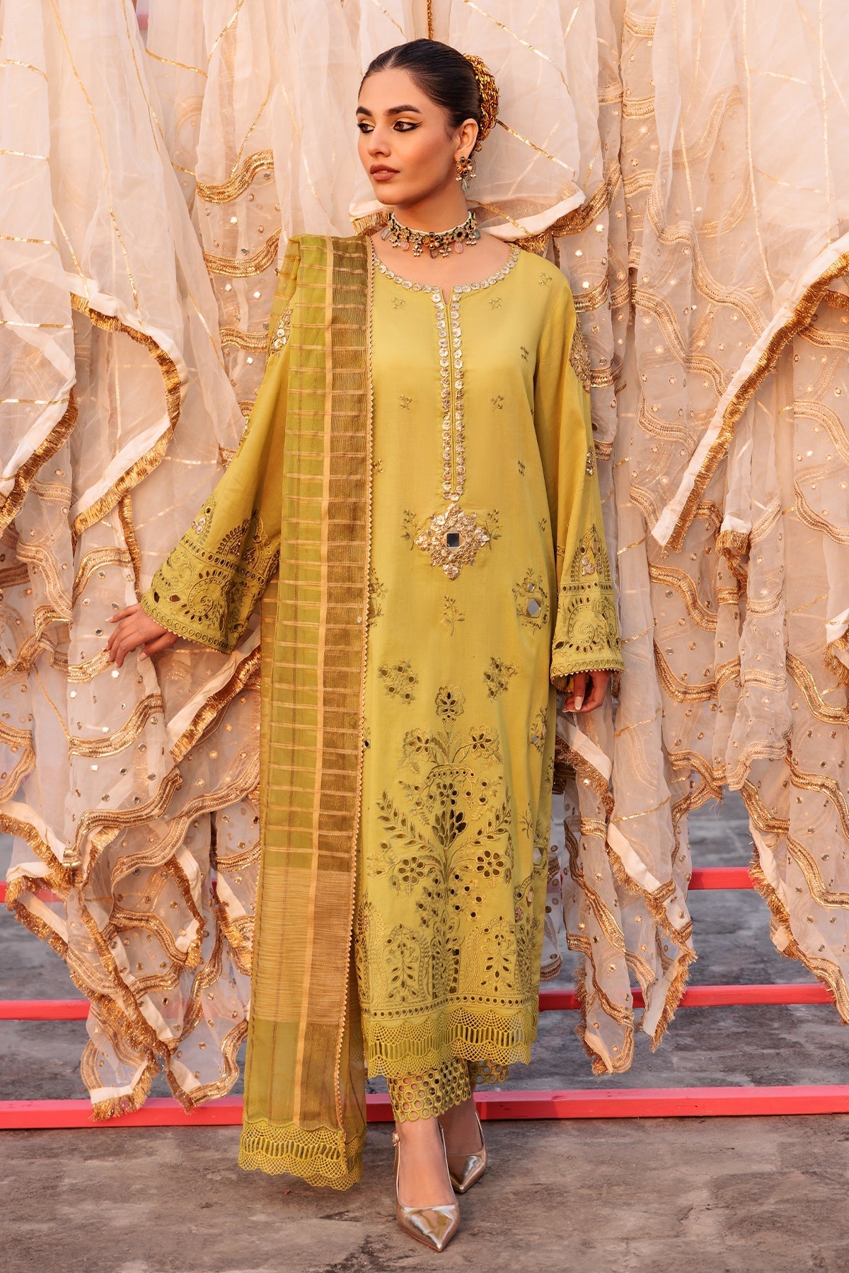 Charizma Eid Edit Vol-01 Embroidered Lawn 3pcs - Jotey