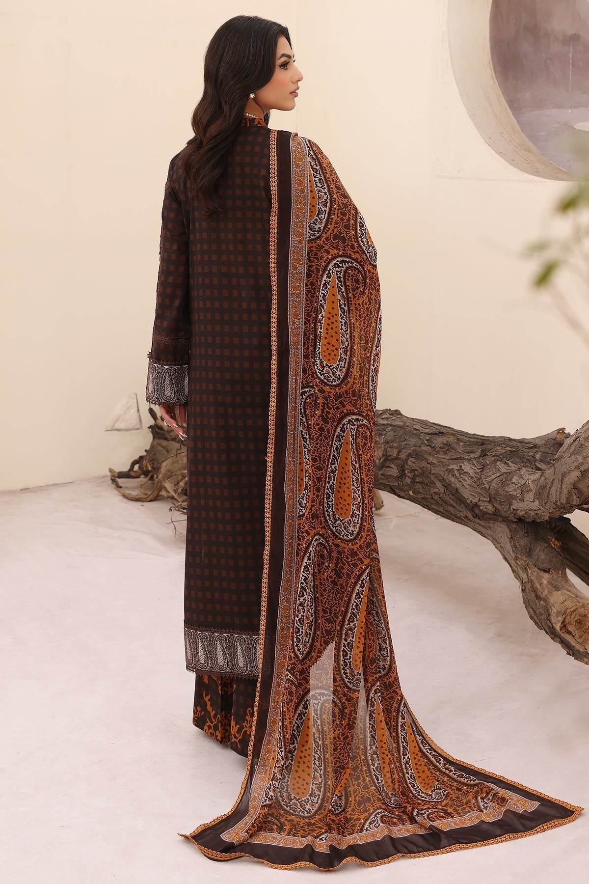 Charizma Naranji Embroidered Printed Lawn 3pcs - Jotey