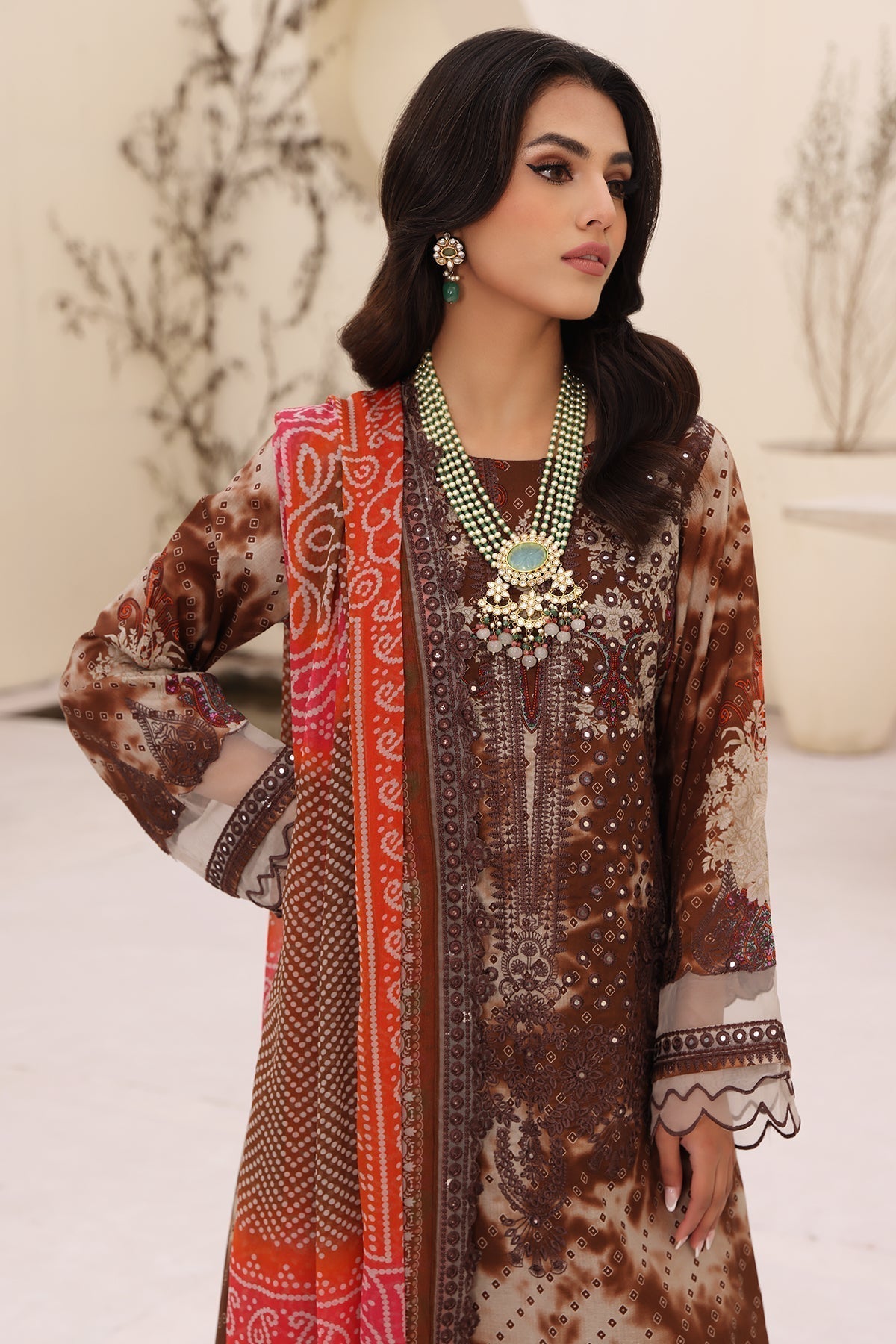 Charizma Naranji Embroidered Printed Lawn 3pcs - Jotey