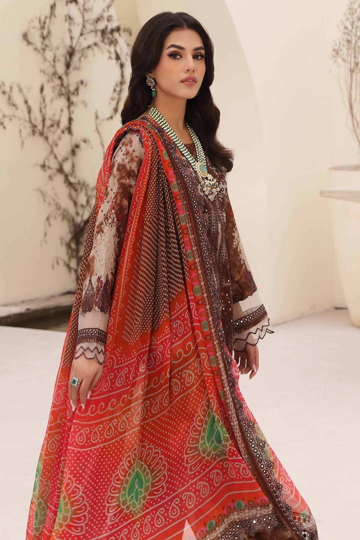 Charizma Naranji Embroidered Printed Lawn 3pcs - Jotey