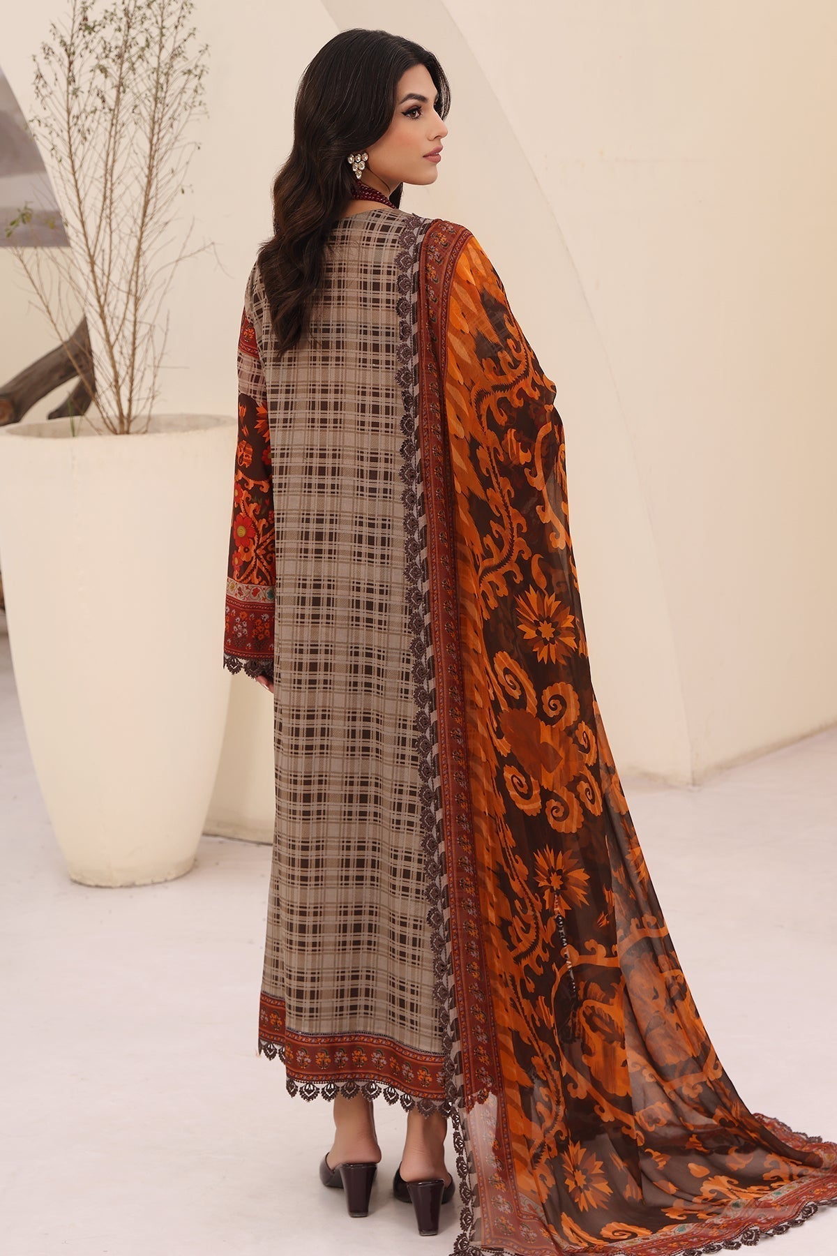 Charizma Naranji Embroidered Printed Lawn 3pcs - Jotey