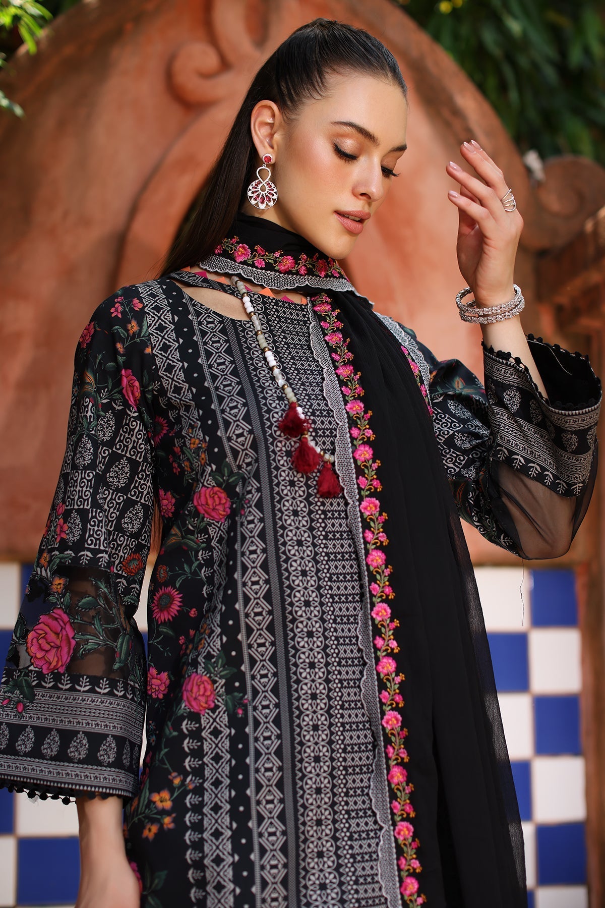 Charizma Print Melody Vol-4 Unstitched Lawn 3pcs - Jotey
