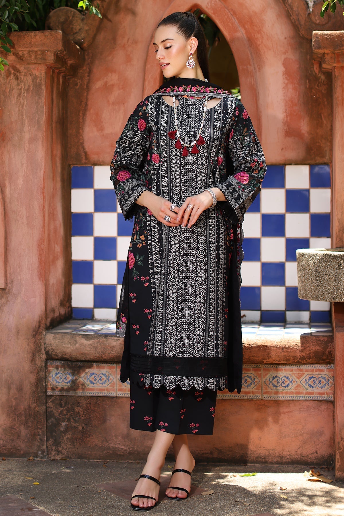 Charizma Print Melody Vol-4 Unstitched Lawn 3pcs - Jotey