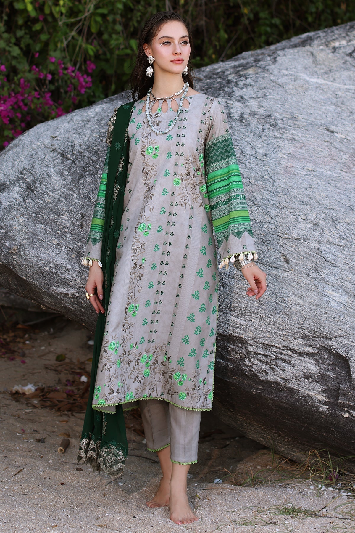 Charizma Print Melody Vol-4 Unstitched Lawn 3pcs - Jotey