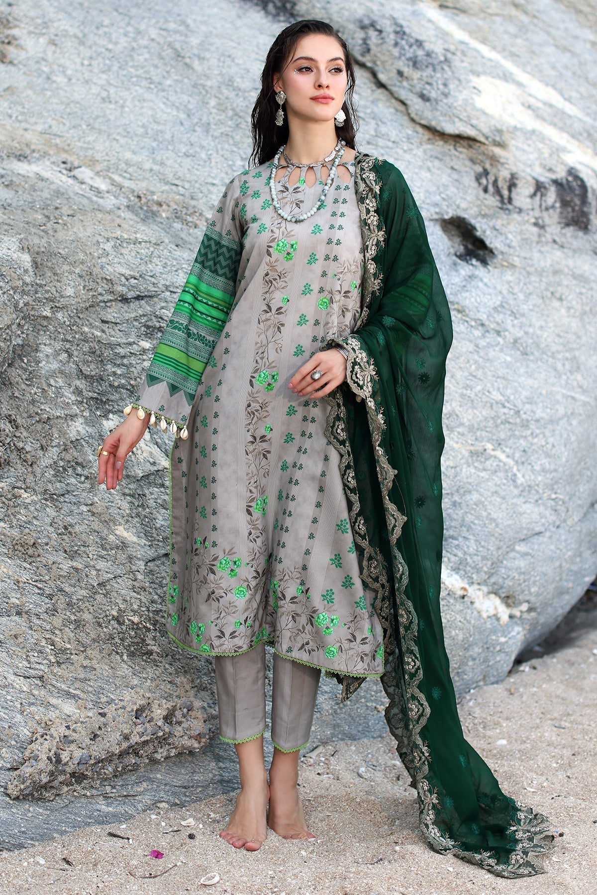 Charizma Print Melody Vol-4 Unstitched Lawn 3pcs - Jotey