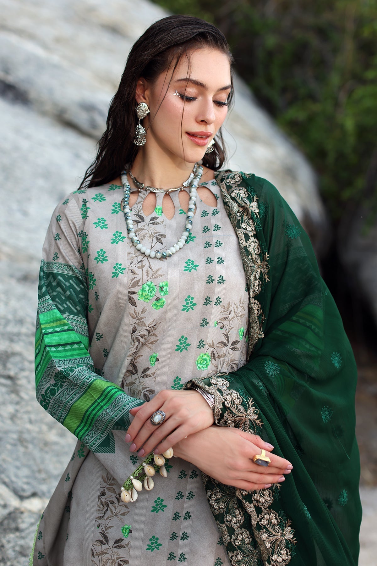 Charizma Print Melody Vol-4 Unstitched Lawn 3pcs - Jotey