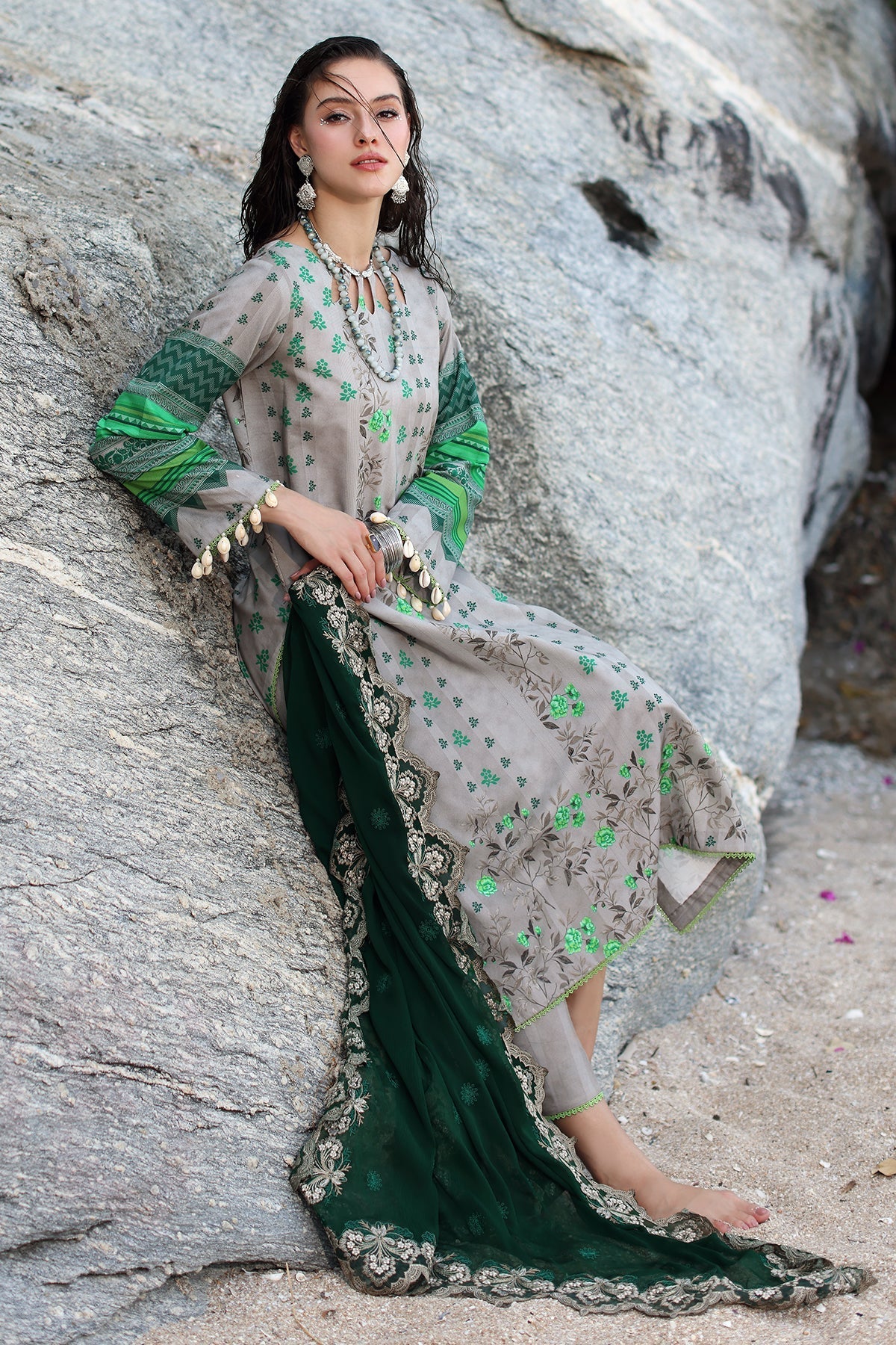 Charizma Print Melody Vol-4 Unstitched Lawn 3pcs - Jotey