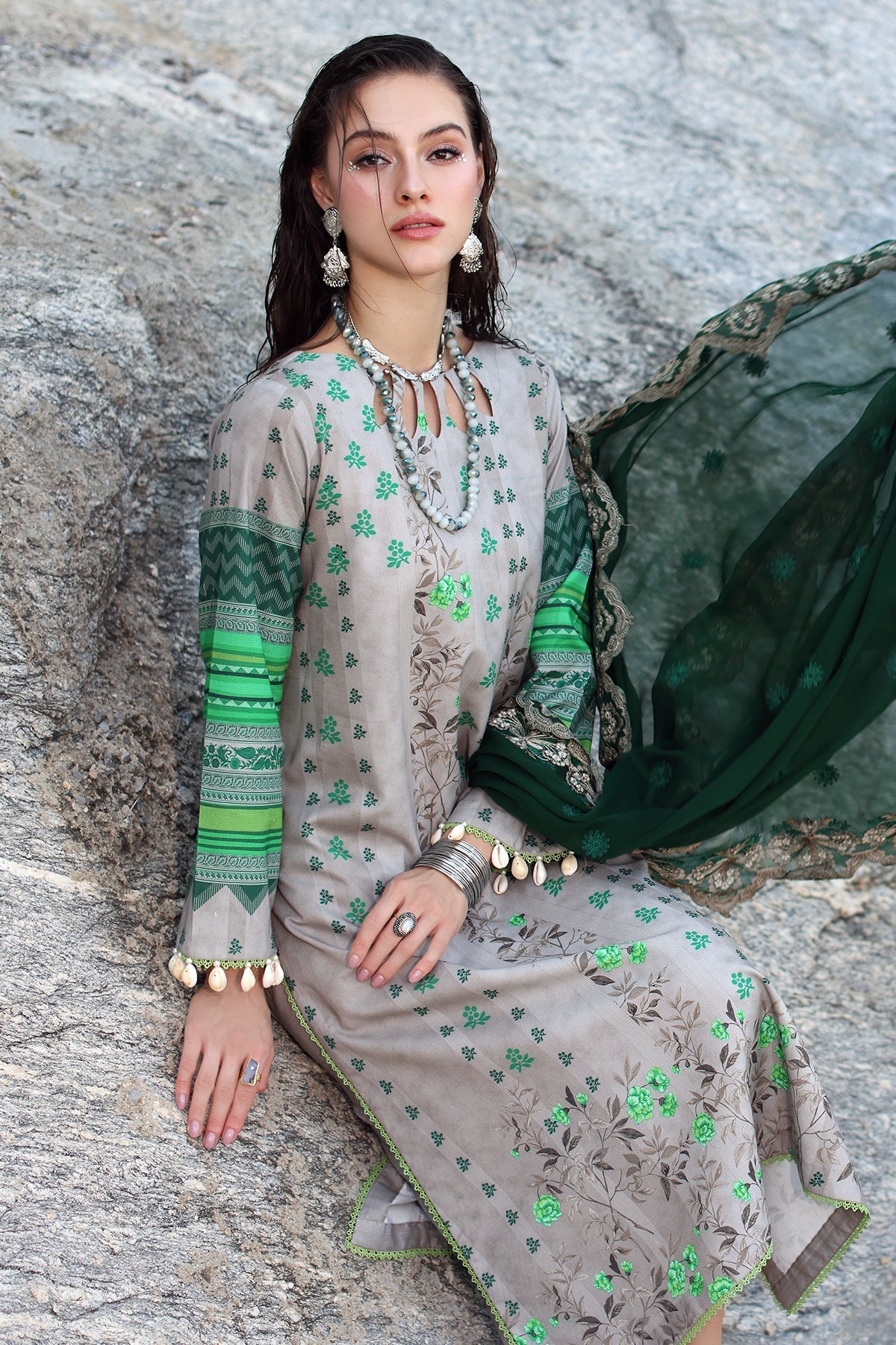 Charizma Print Melody Vol-4 Unstitched Lawn 3pcs - Jotey
