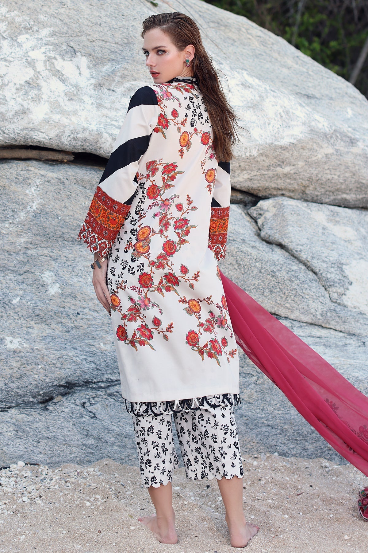 Charizma Print Melody Vol-4 Unstitched Lawn 3pcs - Jotey