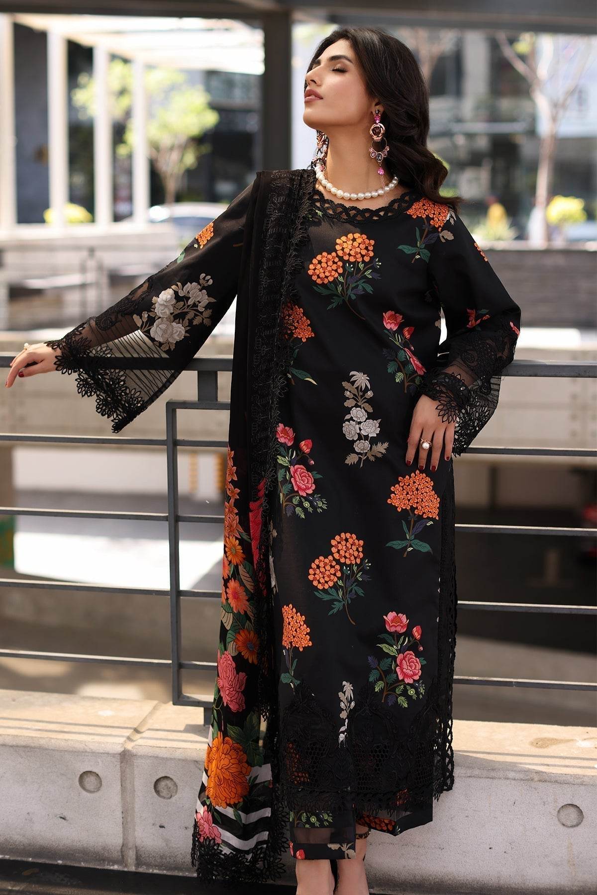 Charizma Rang E Bahar Embroidered Lawn 3pcs - Jotey