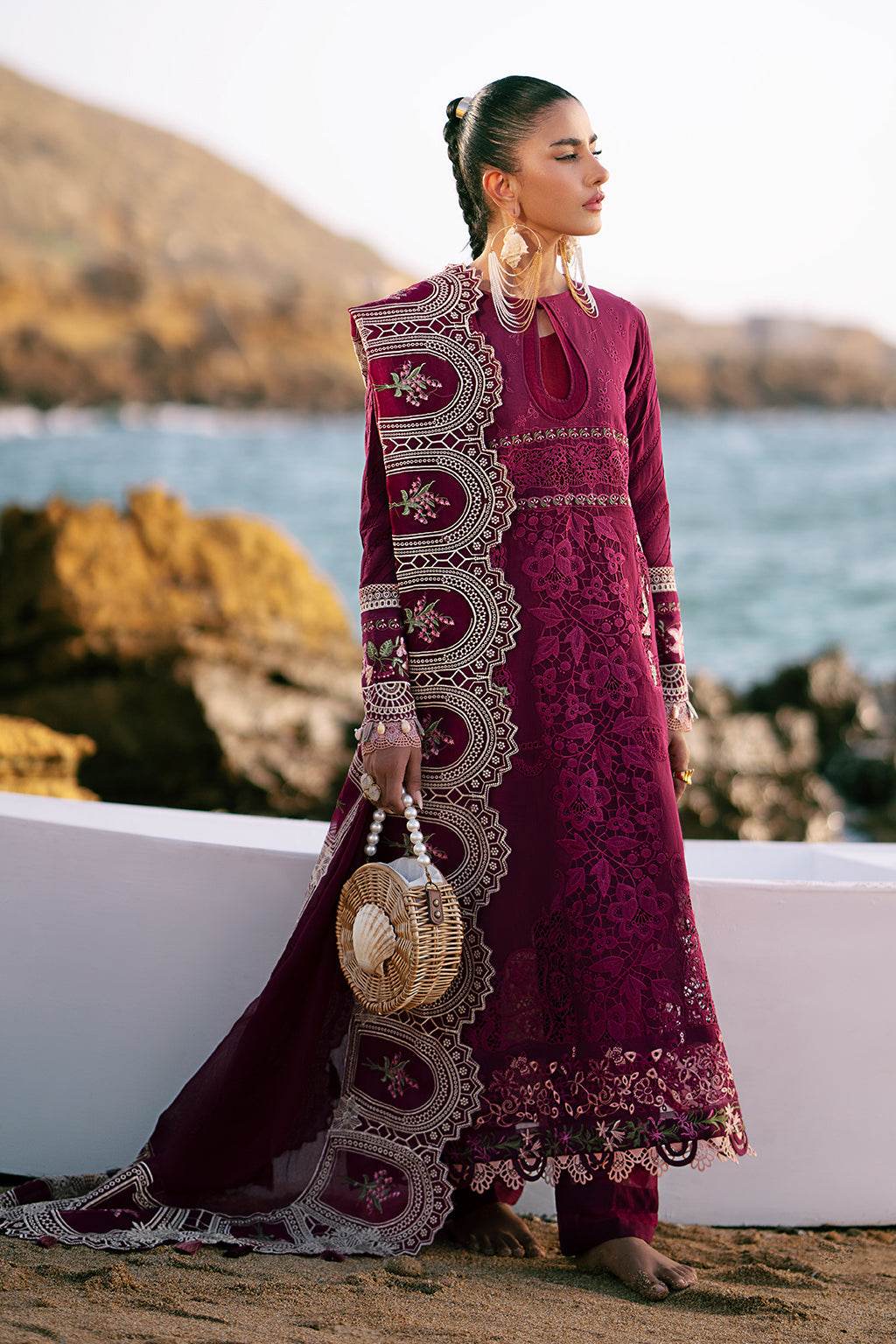 AJR Dastan Embroidered Luxury Lawn Unstitched 3pcs - Jotey
