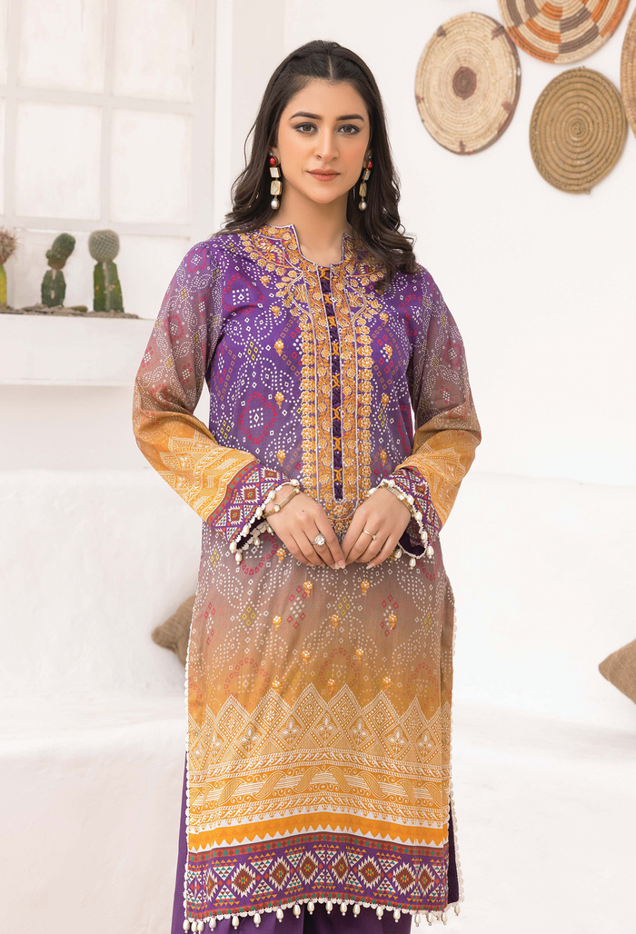 Chunri Unstitched Lawn 2Pcs - Jotey