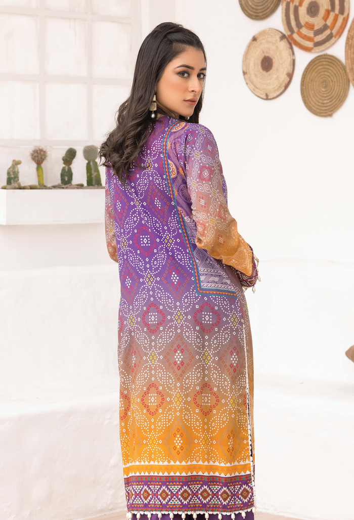 Chunri Unstitched Lawn 2Pcs - Jotey