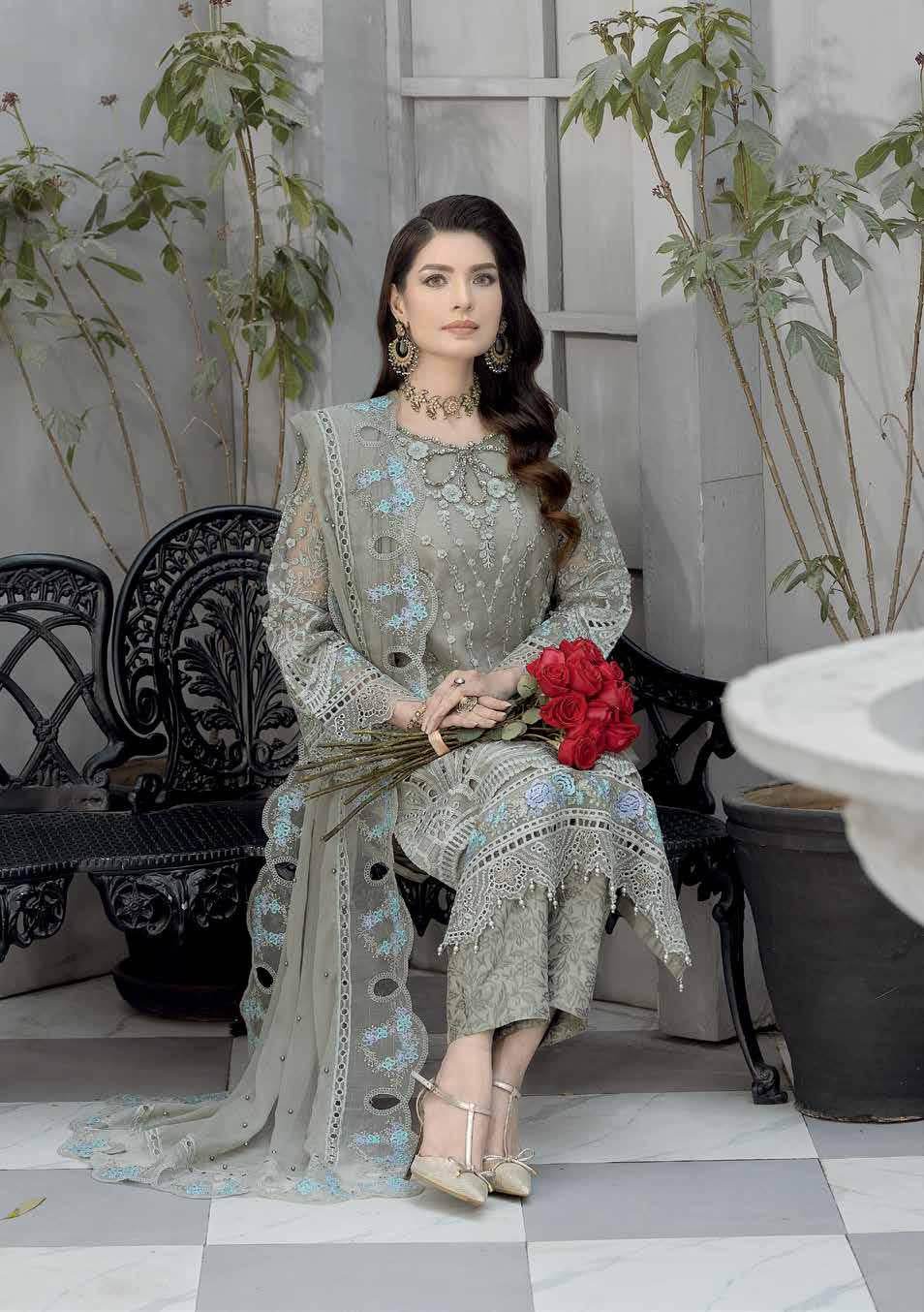 Ciera By Noors Luxury Embroidered Semi Stitched 3Pcs - Jotey