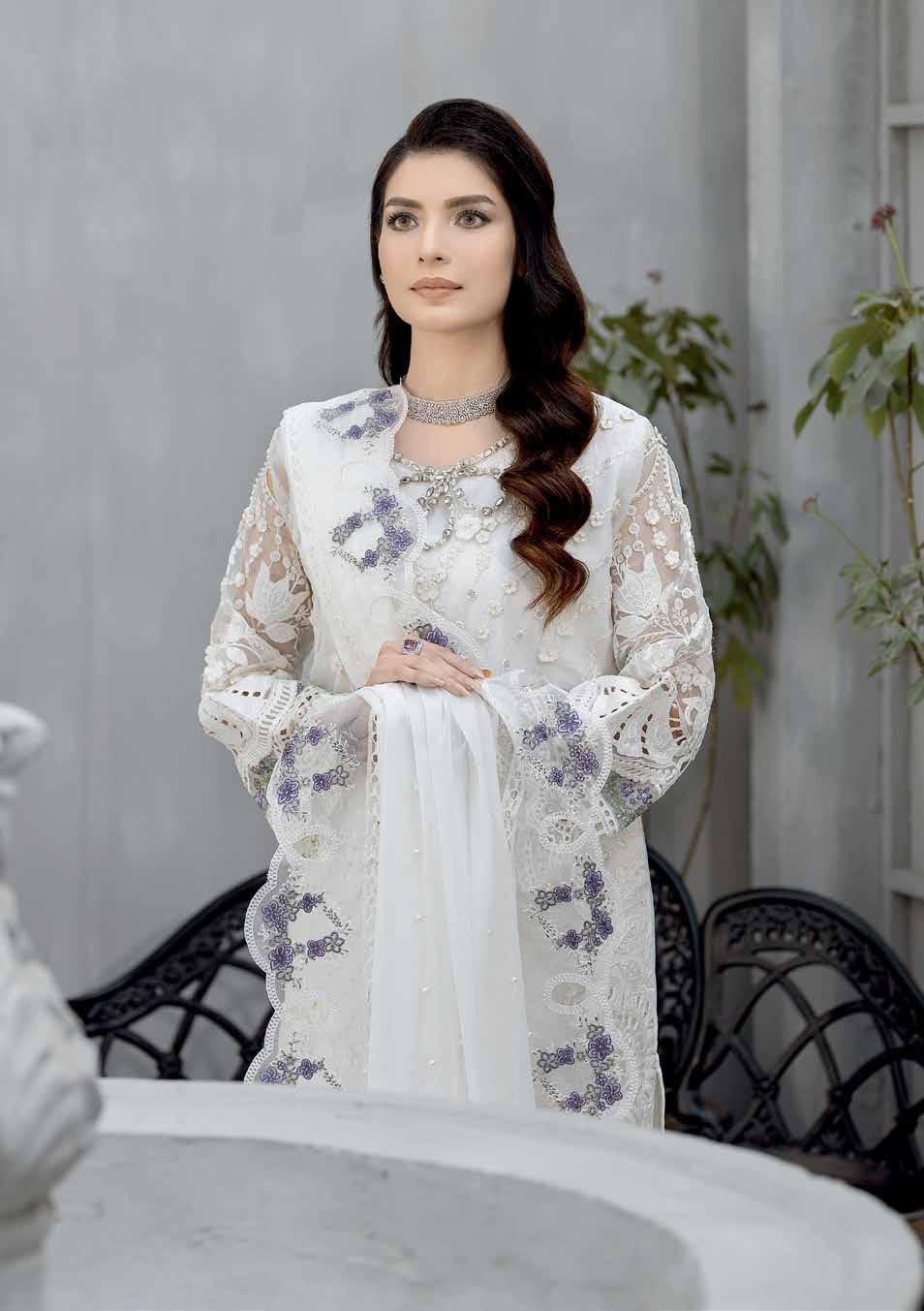Ciera By Noors Luxury Embroidered Semi Stitched 3Pcs - Jotey