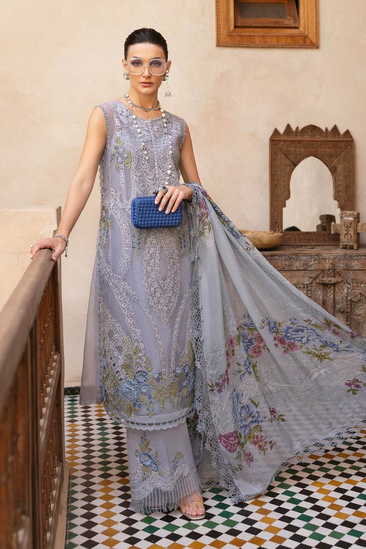Maria B. Lawn Vol-25 Embroidered Unstitched 3pcs - Jotey