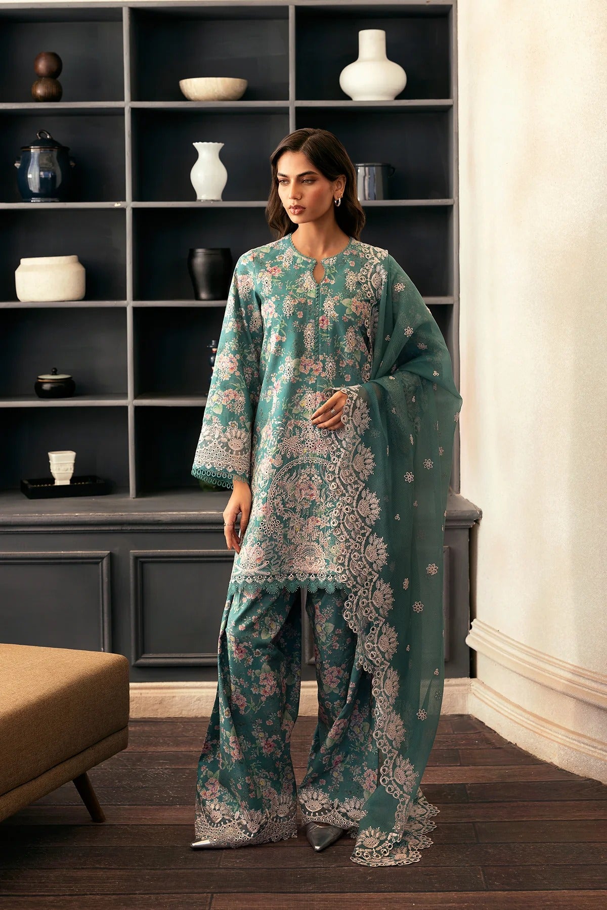 AFROZEH Day Break Embroidered Printed Lawn Unstitched 3pcs