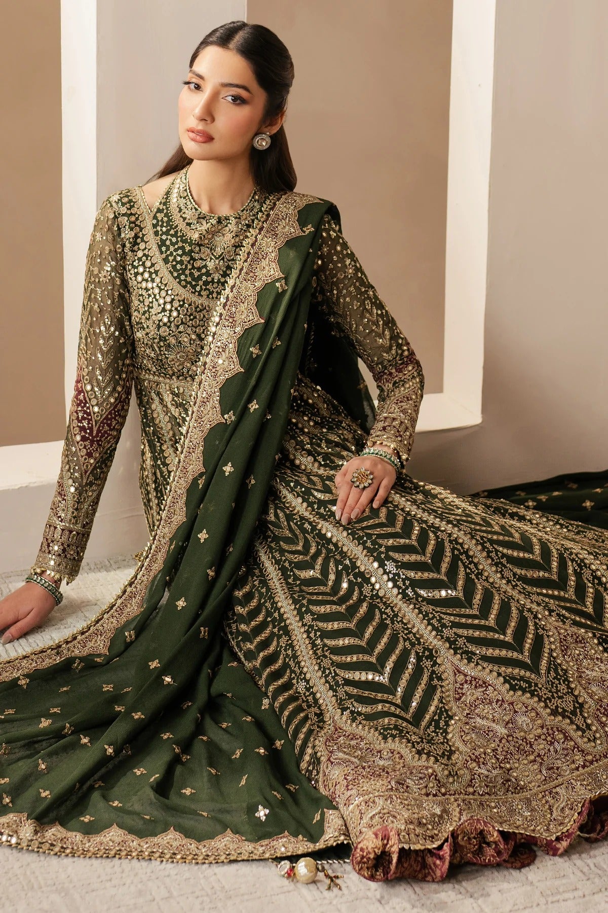 JAZMIN Wedding Formals Embroidered Chiffon Unstitched 3pcs
