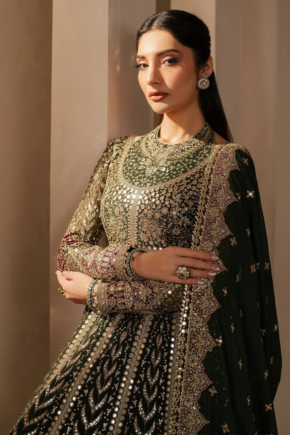 JAZMIN Wedding Formals Embroidered Chiffon Unstitched 3pcs