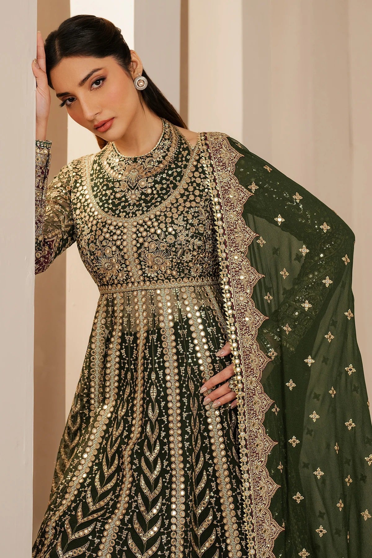 JAZMIN Wedding Formals Embroidered Chiffon Unstitched 3pcs