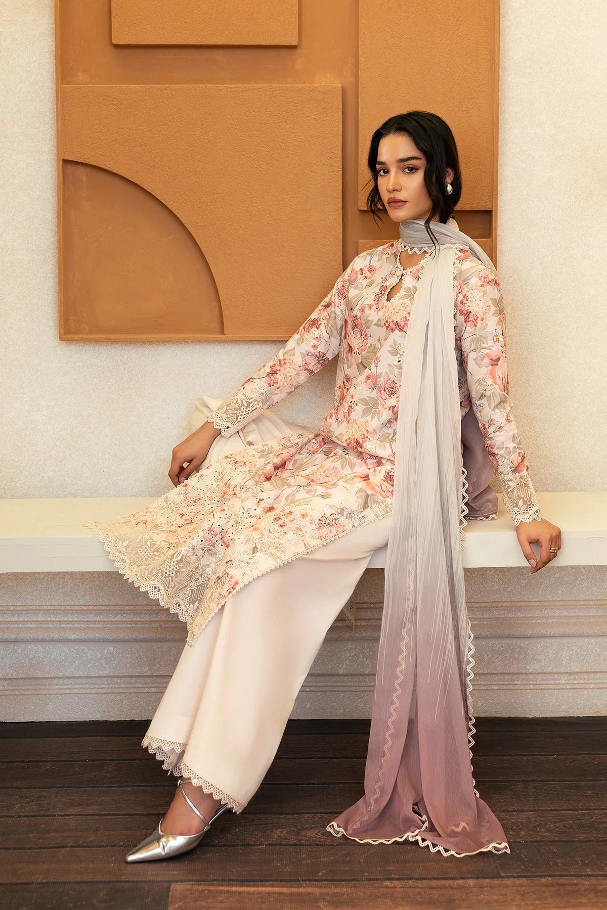 AFROZEH Day Break Embroidered Printed Lawn Unstitched 3pcs