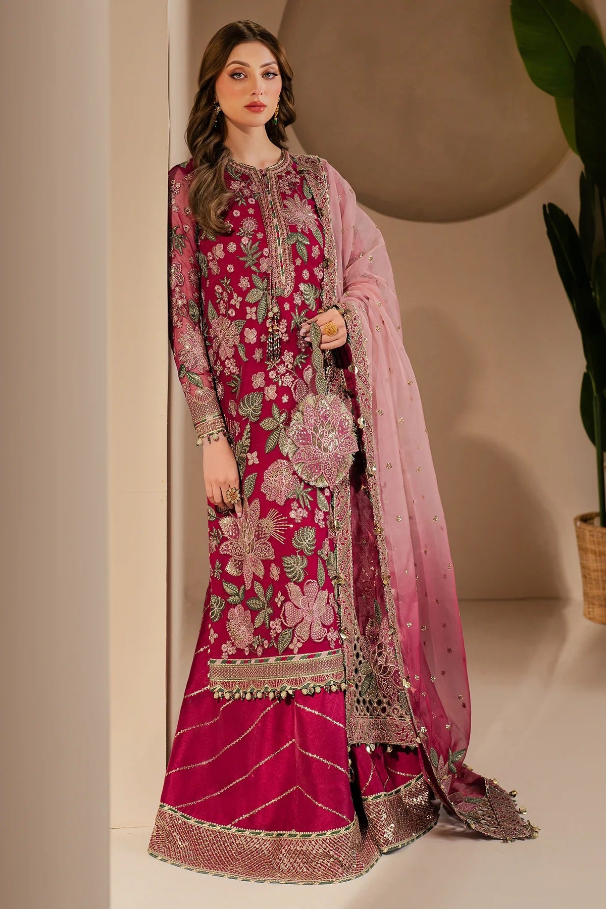 JAZMIN Wedding Formals Embroidered Chiffon Unstitched 3pcs