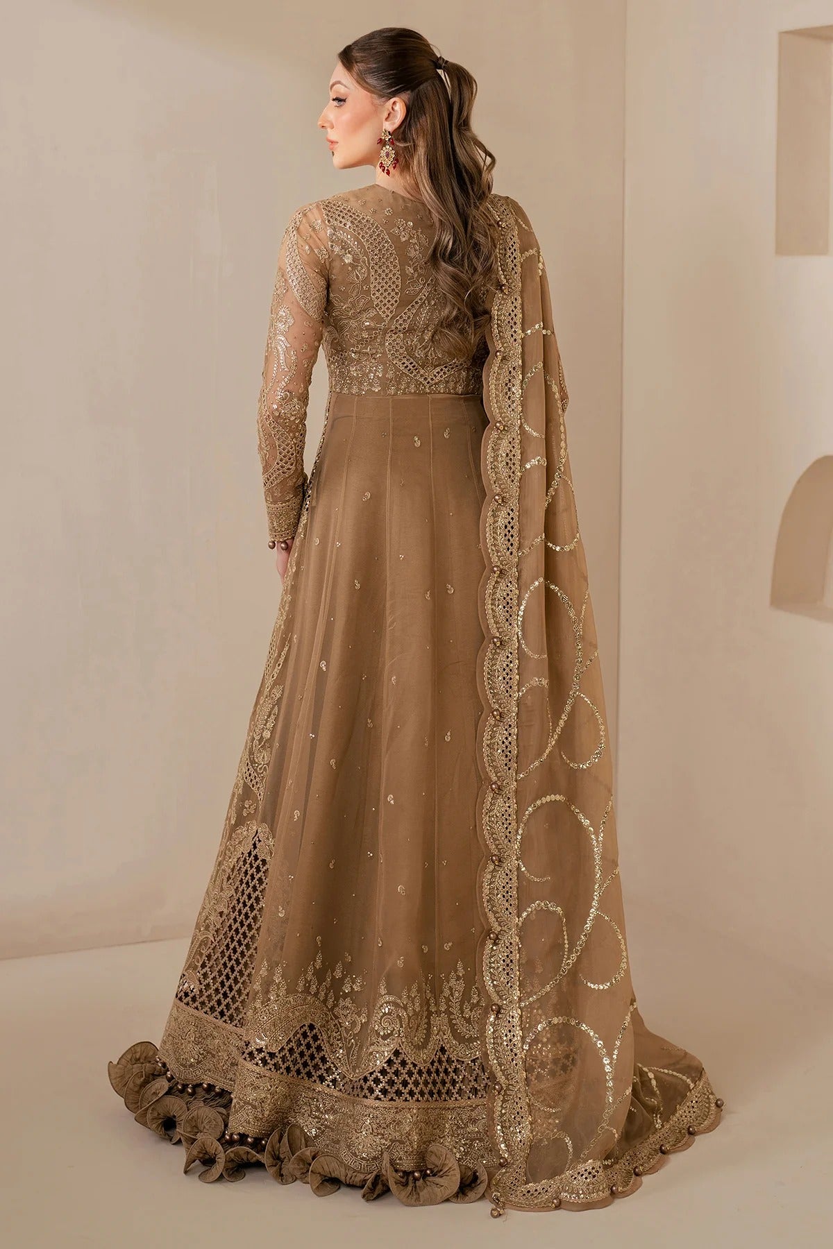 JAZMIN Wedding Formals Embroidered Chiffon Unstitched 3pcs