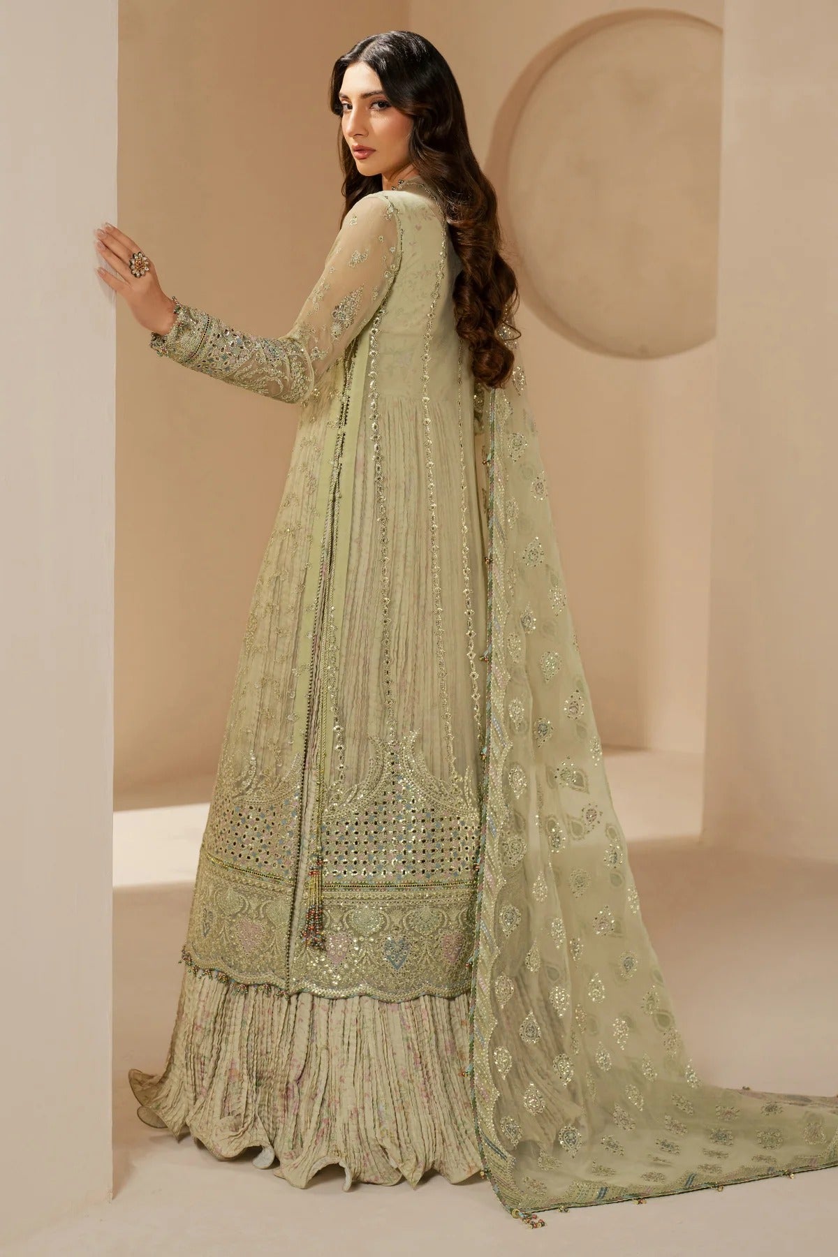 JAZMIN Wedding Formals Embroidered Chiffon Unstitched 3pcs