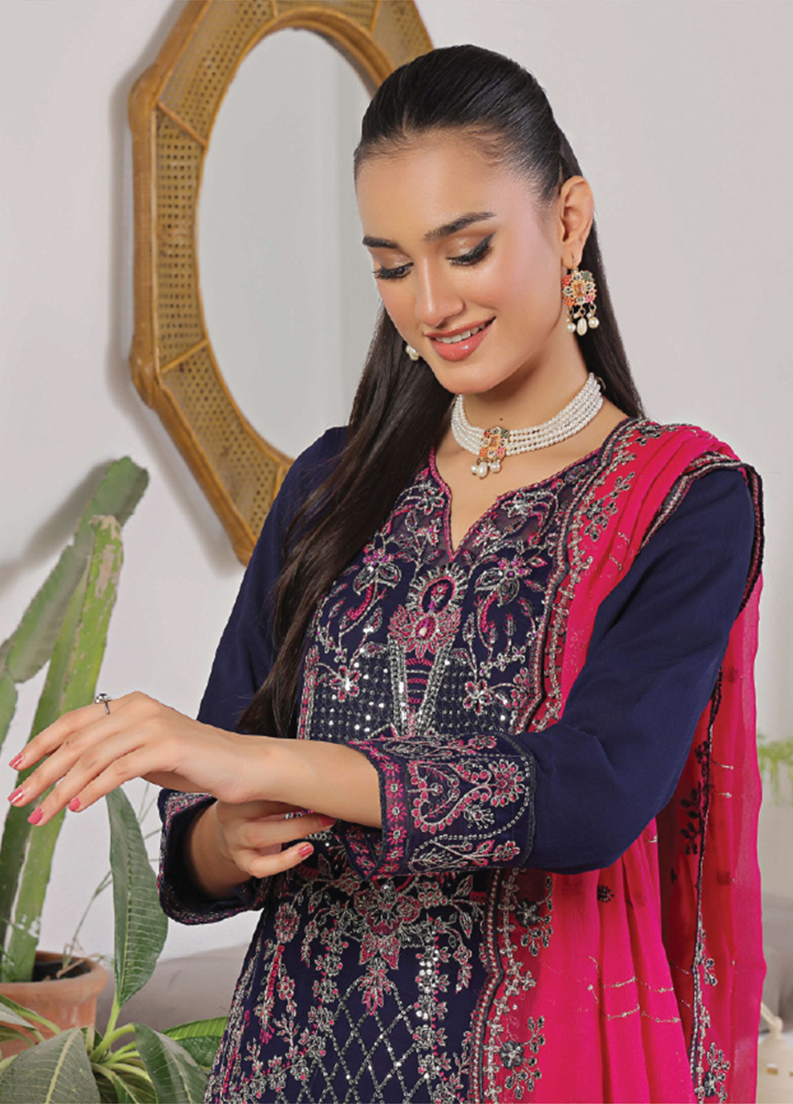 Azure By Bin Hameed Luxury Chiffon Embroidered  Semi-Stitched 3pcs
