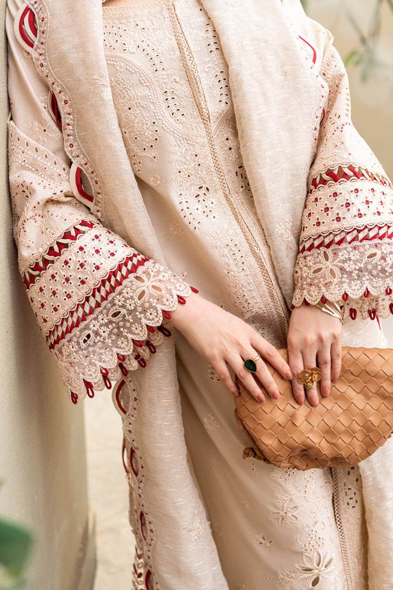 Qalamkar Sahil Embroidered Luxury Lawn 3pcs - Jotey