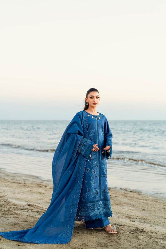 Florent Luxury Lawn Eid Edit's Embroidered Unstitched 3pcs - Jotey