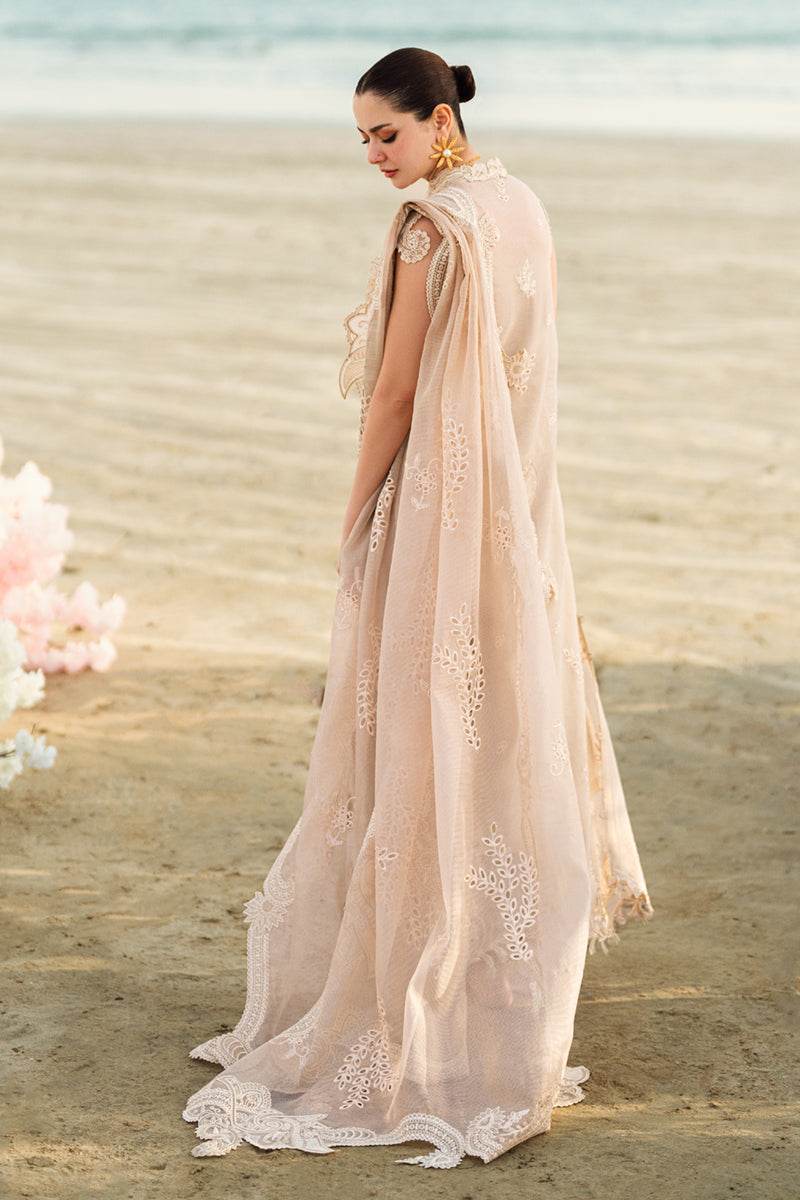 Qalamkar Sahil Embroidered Luxury Lawn 3pcs - Jotey