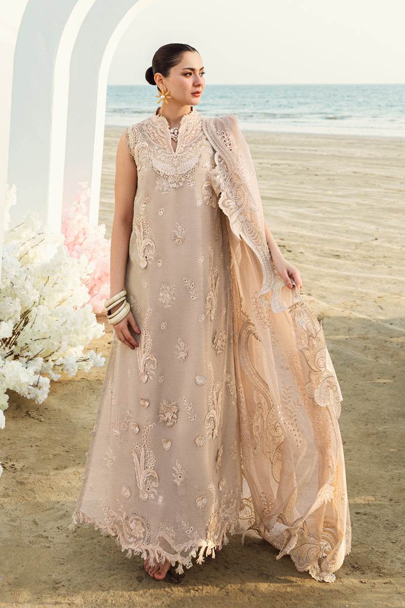 Qalamkar Sahil Embroidered Luxury Lawn 3pcs - Jotey