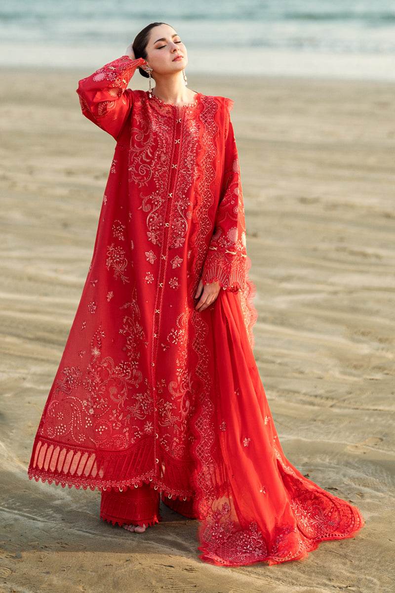 Qalamkar Sahil Embroidered Luxury Lawn 3pcs - Jotey