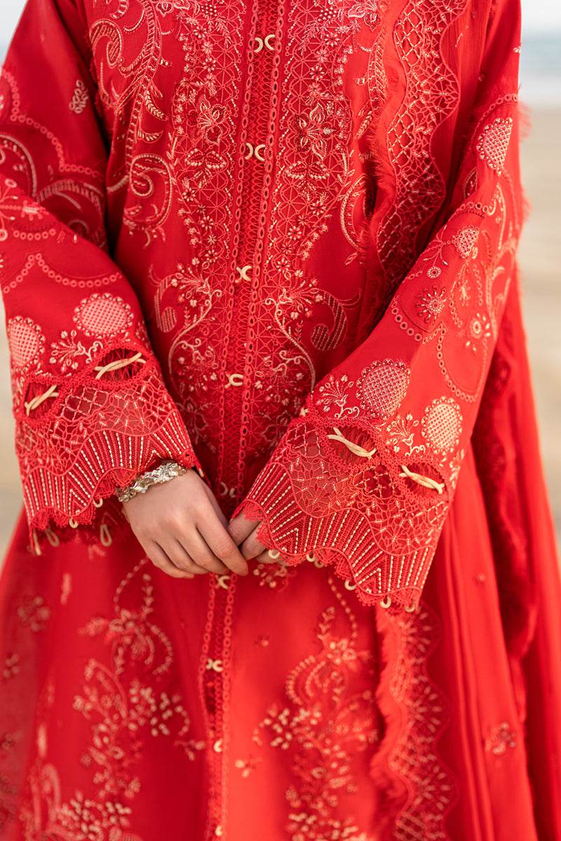 Qalamkar Sahil Embroidered Luxury Lawn 3pcs - Jotey