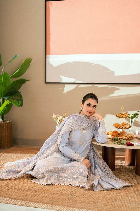Florent Luxury Lawn Eid Edit's Embroidered Unstitched 3pcs - Jotey