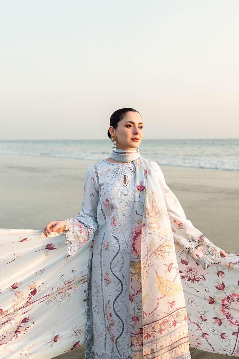 Qalamkar Sahil Embroidered Luxury Lawn 3pcs - Jotey