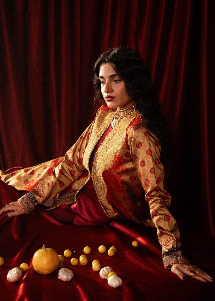 Roohi Silk Embroidered Unstitched 3pcs - Jotey